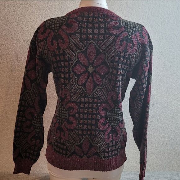 VINTAGE MICHO Wool Blend Floral Sweater - Picture 7 of 10